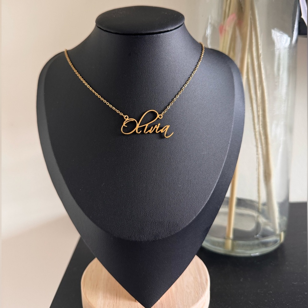 Gold plated “Olivia” name necklace